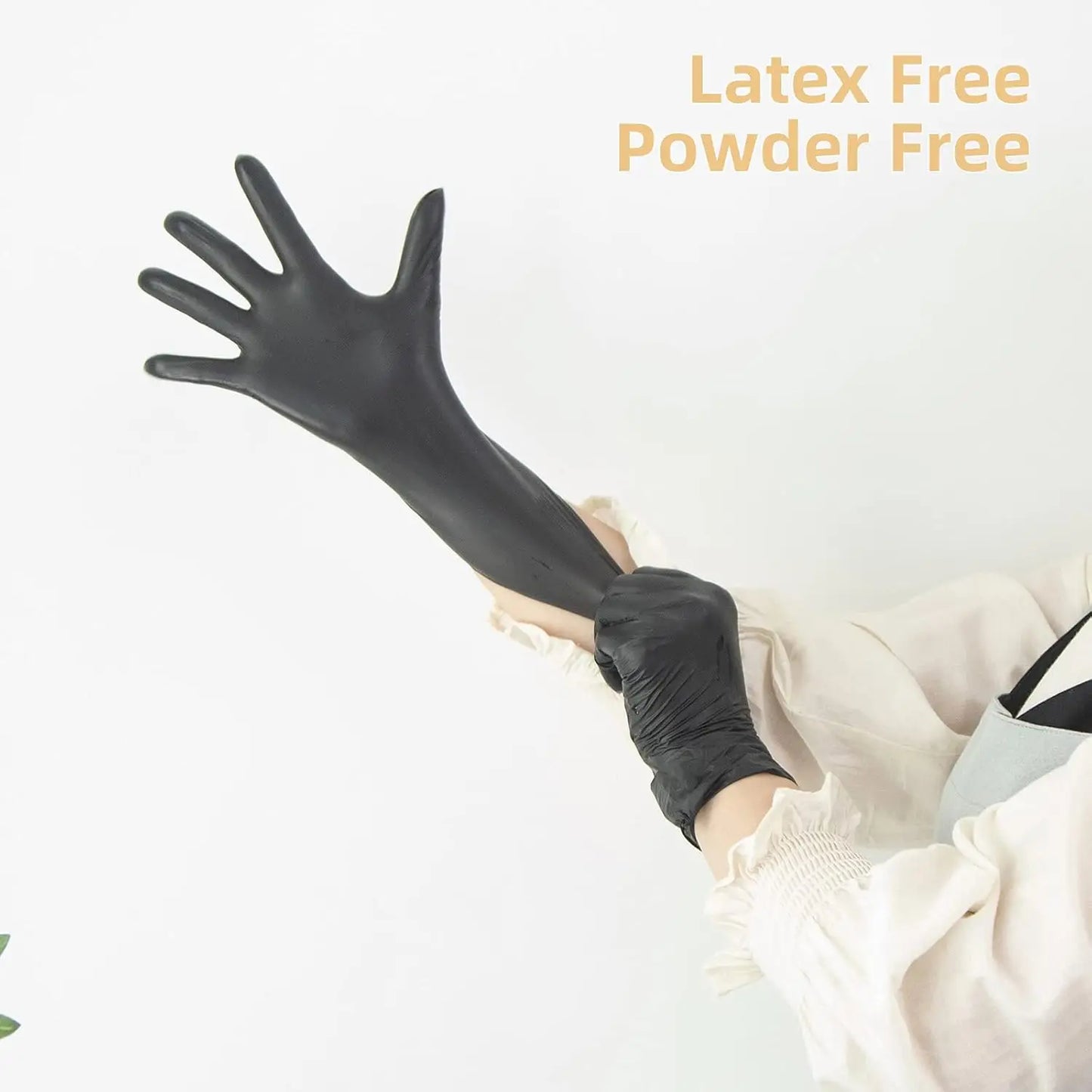 Black Disposable Vinyl Exam Gloves,100 Count Latex