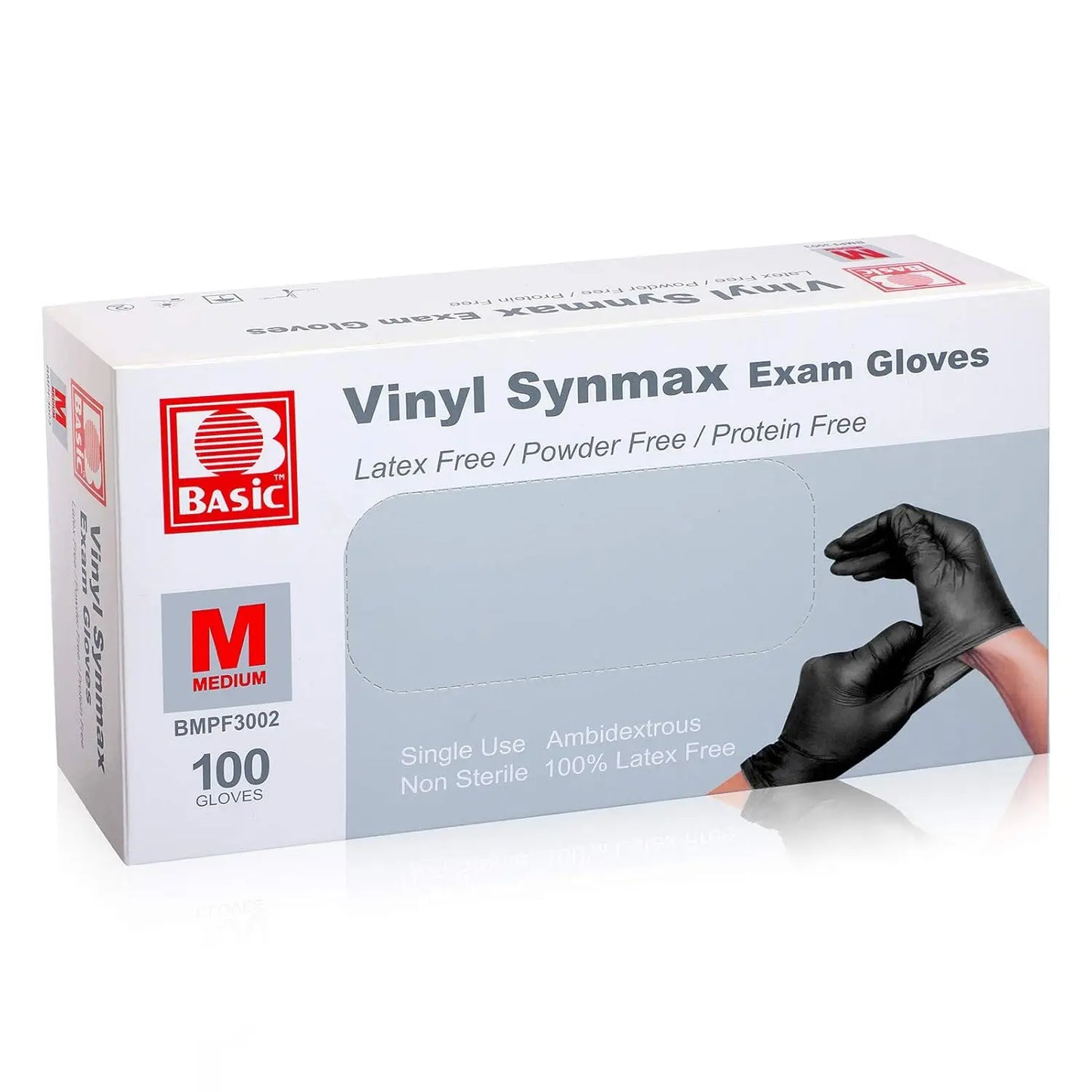 Black Disposable Vinyl Exam Gloves,100 Count Latex