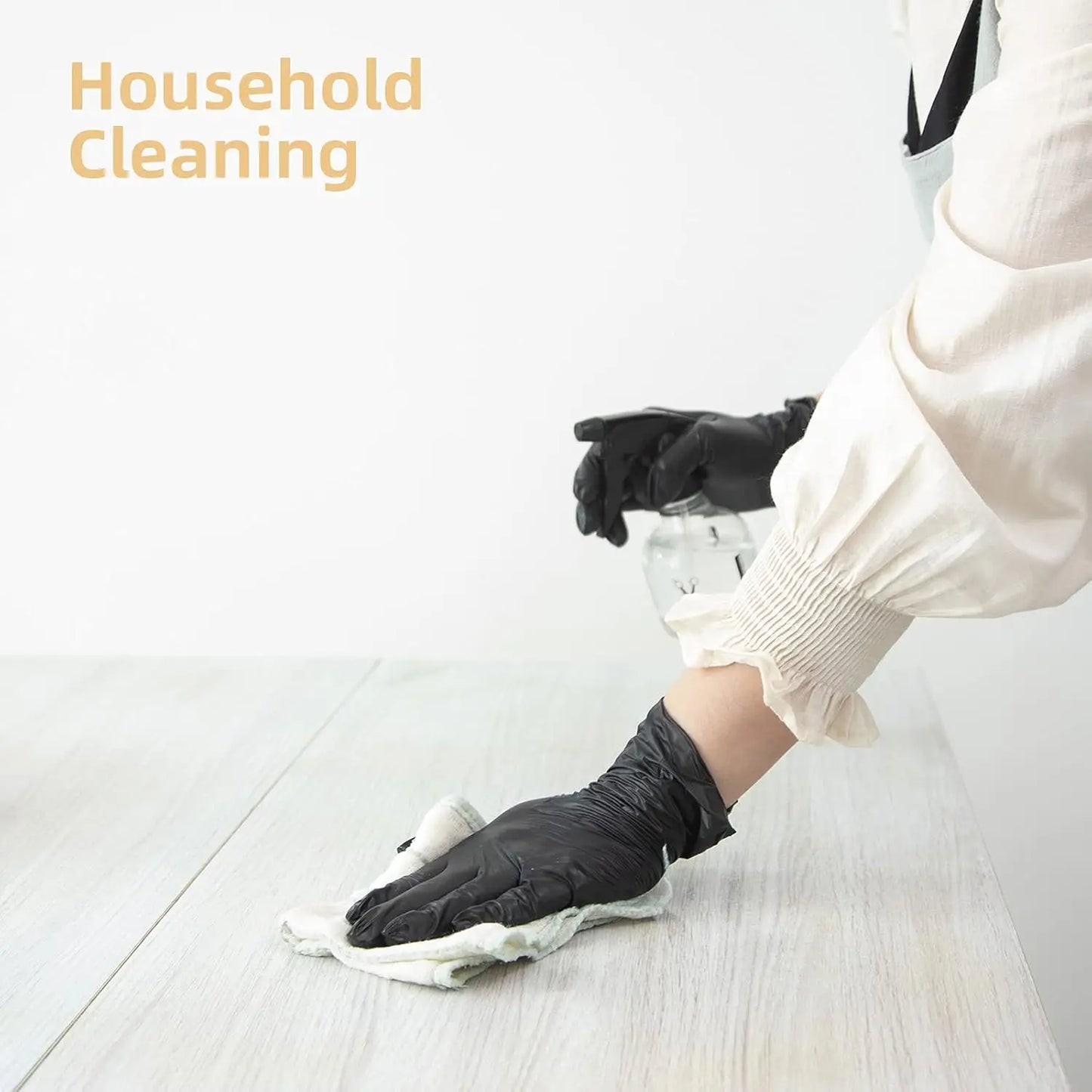 Black Disposable Vinyl Exam Gloves,100 Count Latex