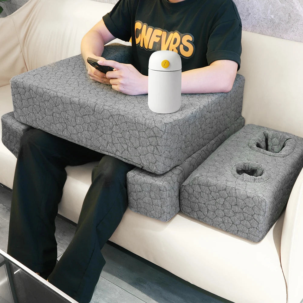 Extra Large Reading & Gaming Pillow with Cup Holder