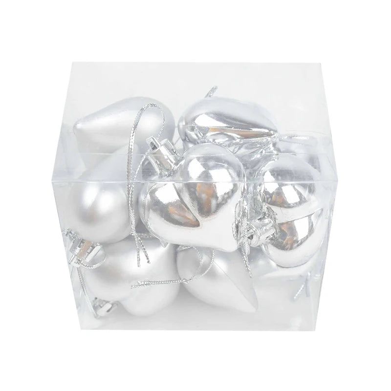 12pcs/box Heart Shaped Hanging Ornaments