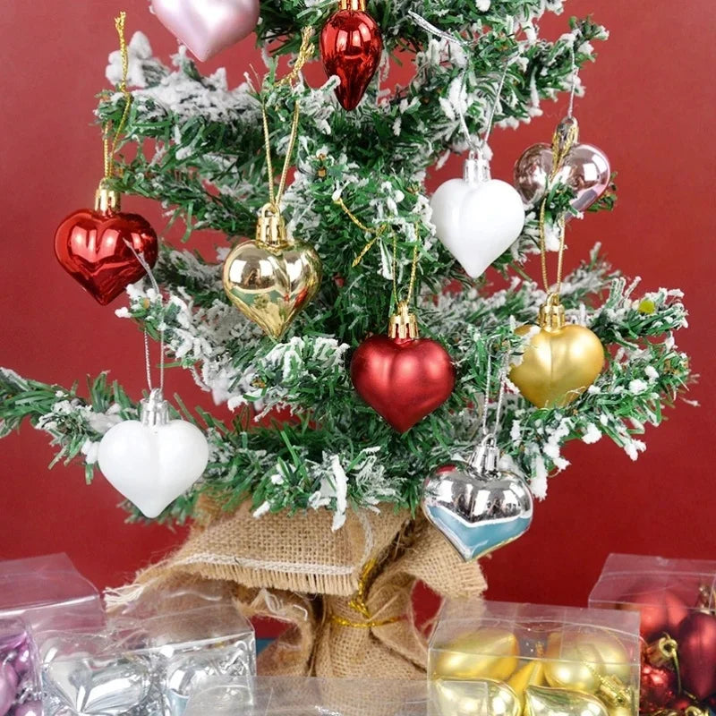 12pcs/box Heart Shaped Hanging Ornaments
