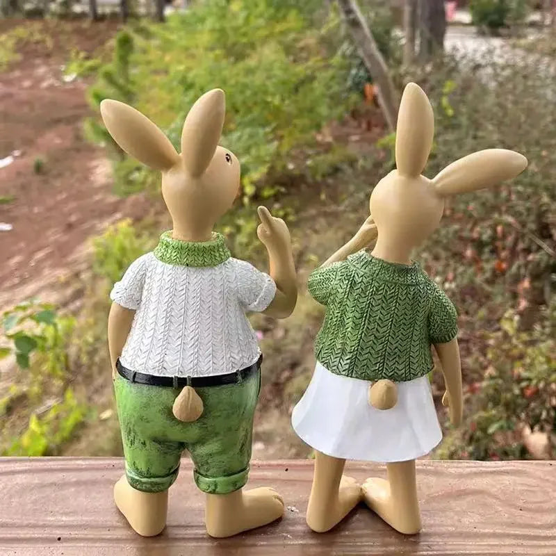 Rural Pastoral Easter Style Lovely Couples Double Rabbit