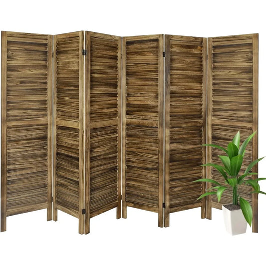 Room Divider 6 Panel with Louvered Design