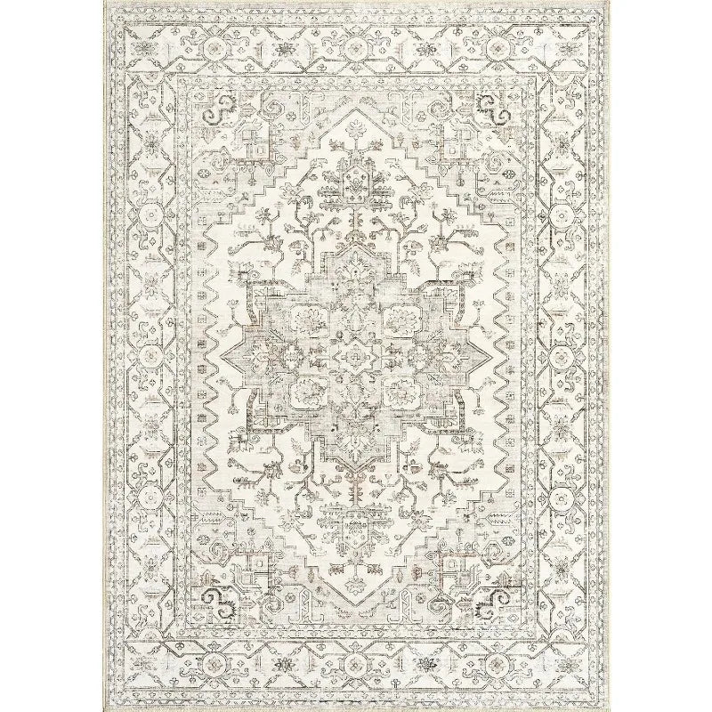 8x10 Area Rug for Living Room, Stain Resistant Neutral Washable Rugs