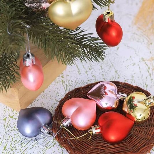 12pcs/box Heart Shaped Hanging Ornaments