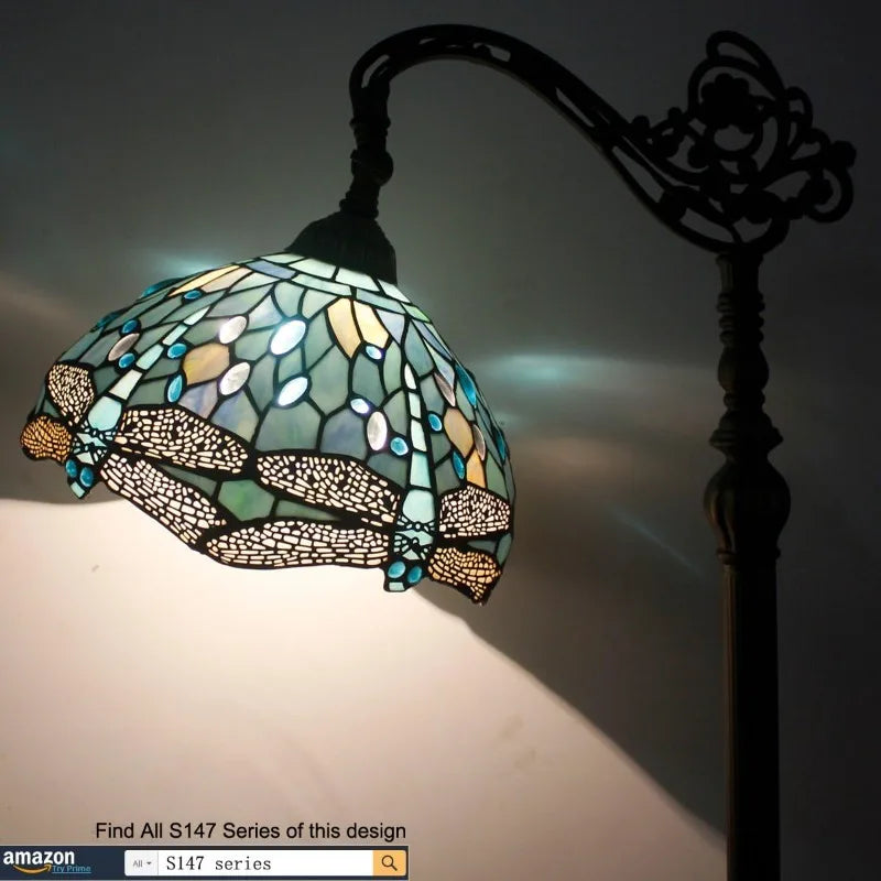 Tiffany Floor Lamp Sea Blue-Stained Glass