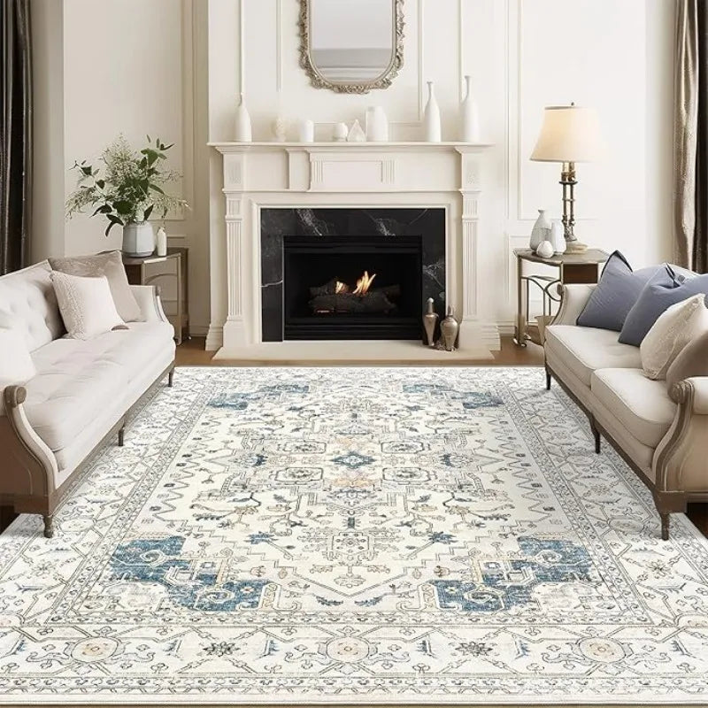 8x10 Area Rug for Living Room, Stain Resistant Neutral Washable Rugs