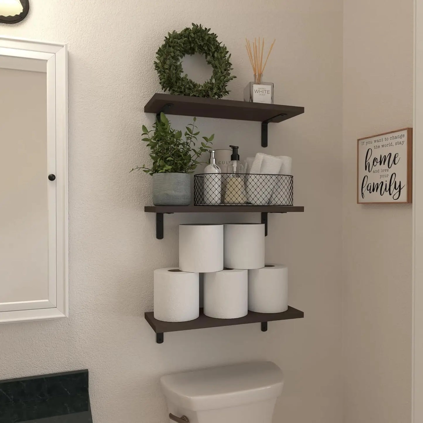 Rustic Floating Shelves Set of 6