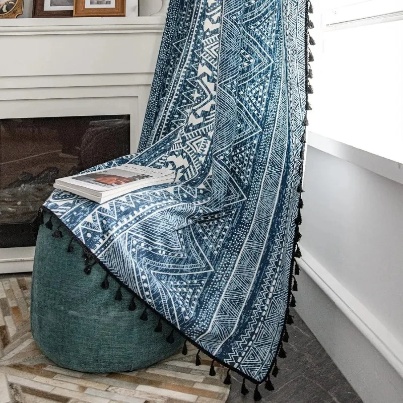 Boho Curtains 2 Panels Geometric