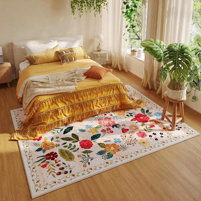 Boho Living Room Rug 5x7 Machine Washable Non-Slip