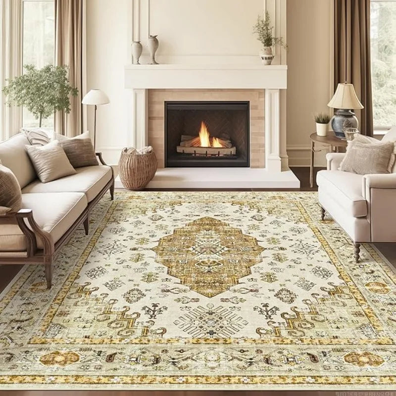 8x10 Area Rug for Living Room, Stain Resistant Neutral Washable Rugs
