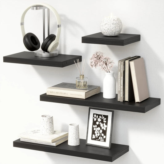 Set of 4 Floating Rustic Wall Shelves