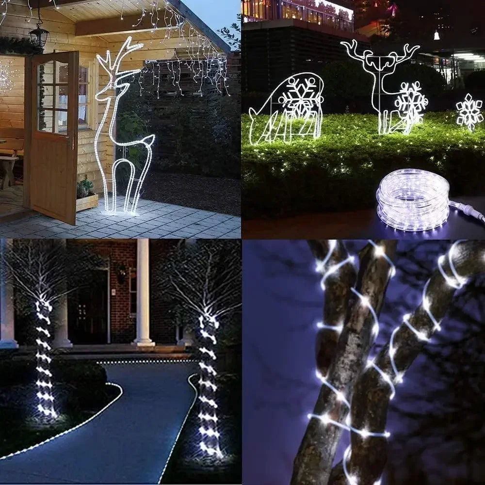 300 LED Solar Rope Lights Outdoor