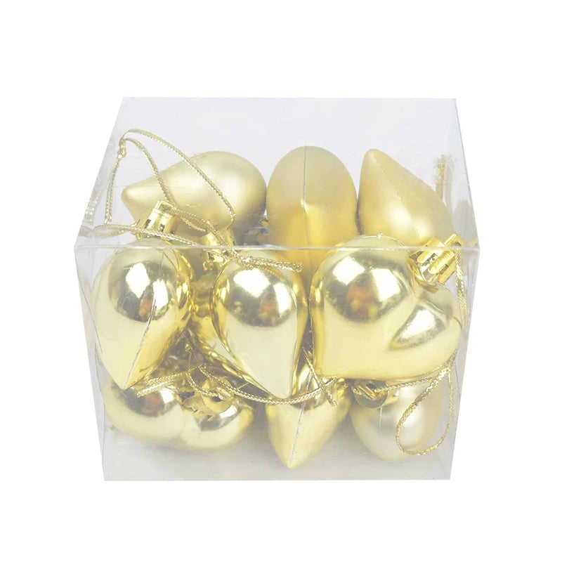 12pcs/box Heart Shaped Hanging Ornaments