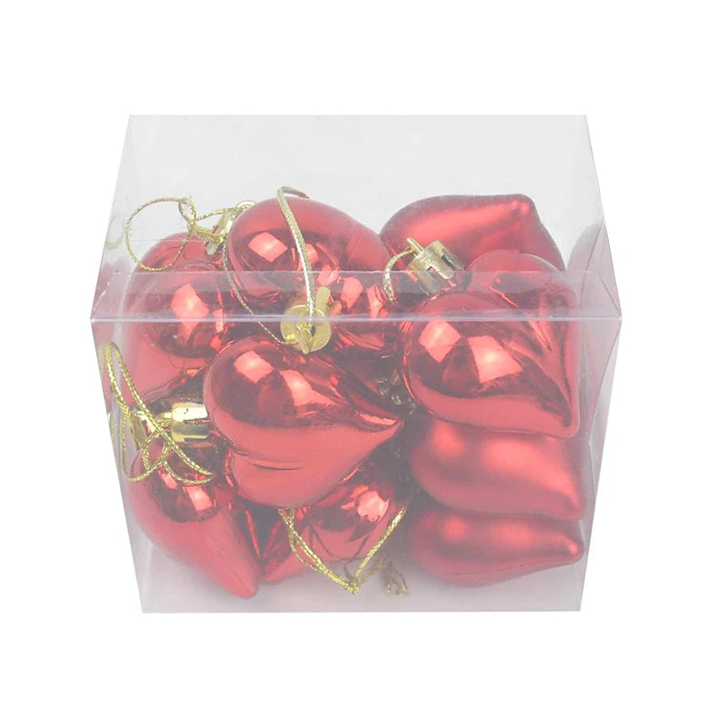 12pcs/box Heart Shaped Hanging Ornaments