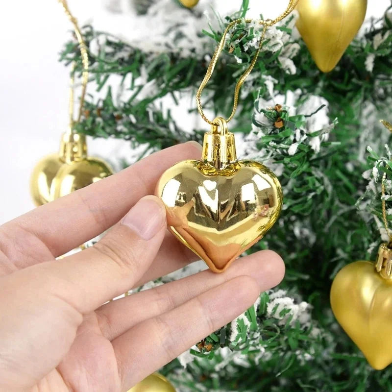 12pcs/box Heart Shaped Hanging Ornaments
