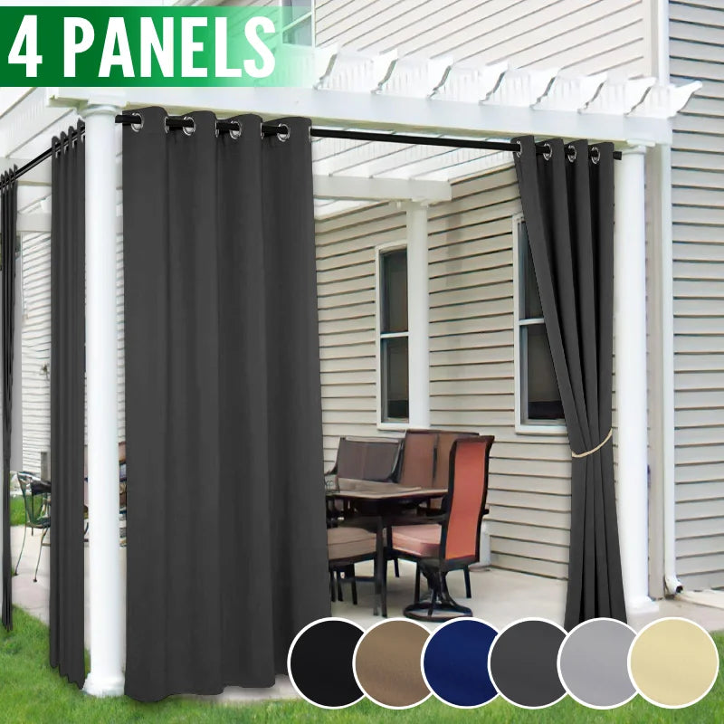 4 Panels Outdoor Curtains