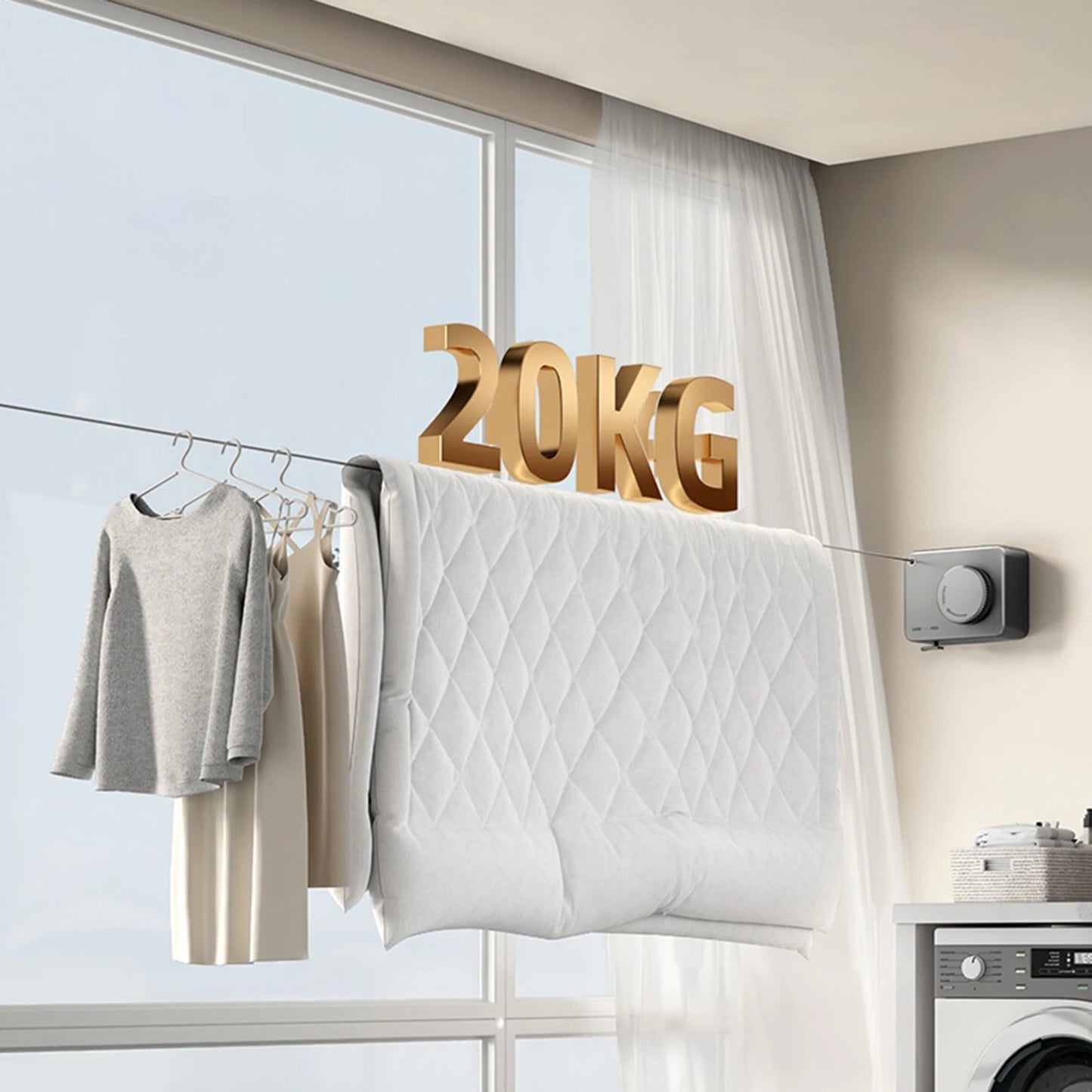 Retractable Invisible Drying Clothesline