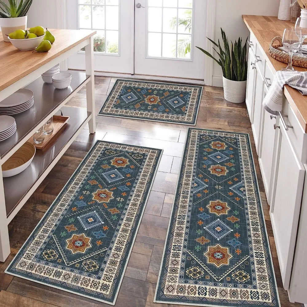 Kitchen rug set 3 pieces, washable