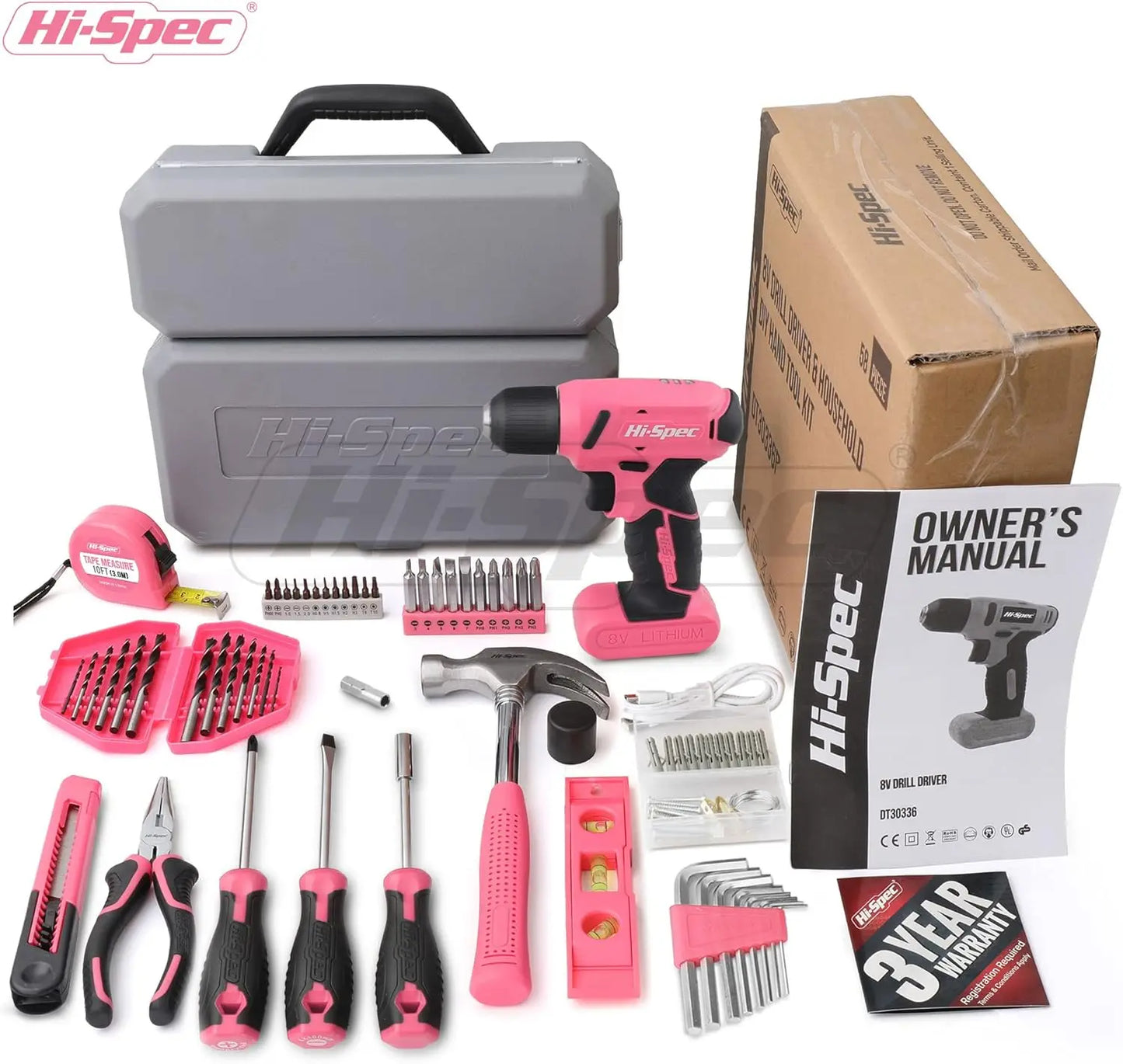 58pc Pink Tool Set