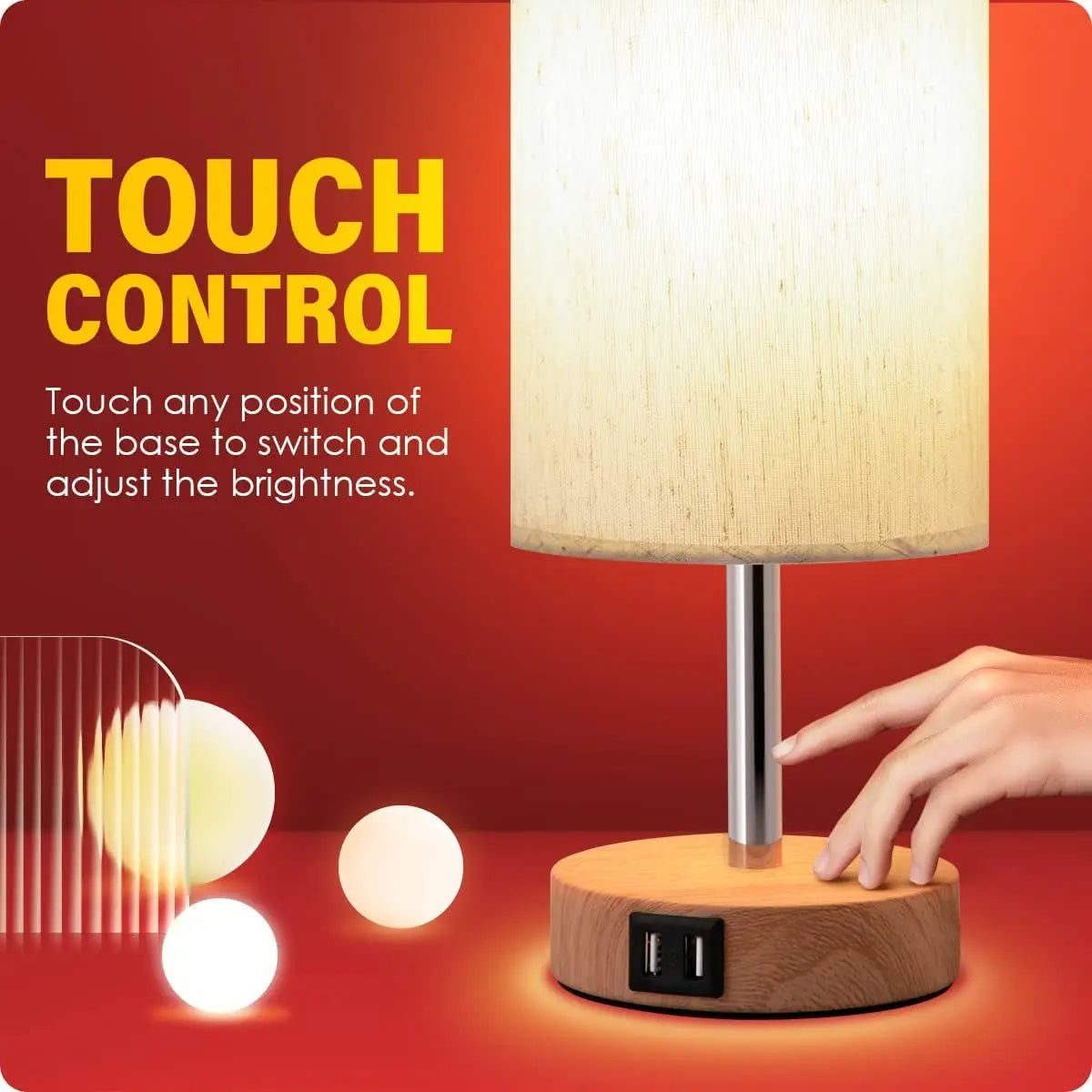 Bedside Table Lamp with USB Port