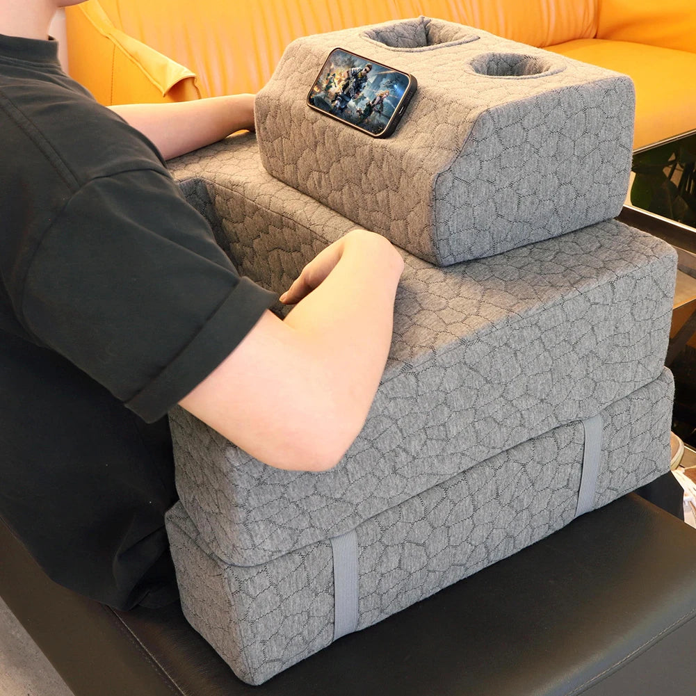 Extra Large Reading & Gaming Pillow with Cup Holder