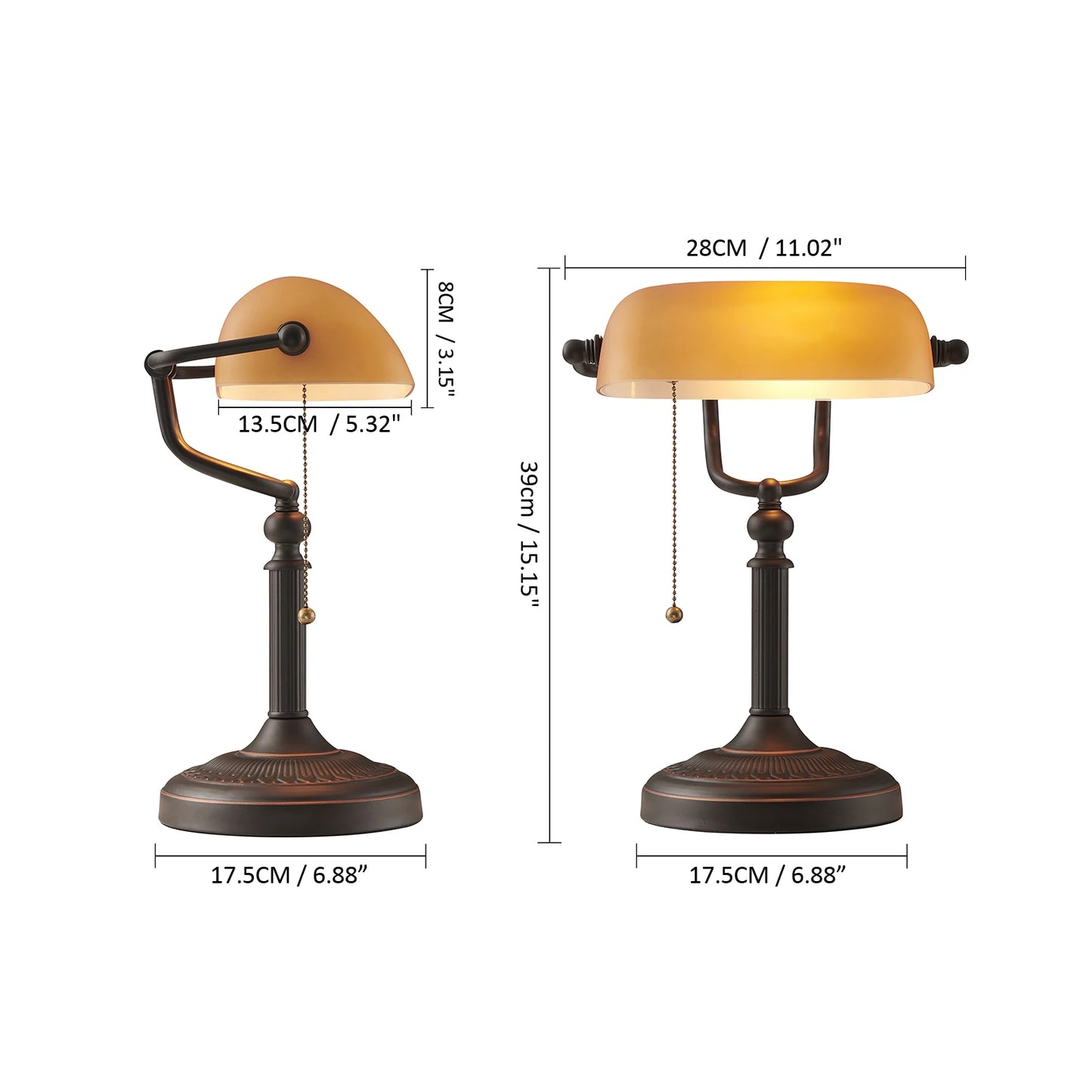 Retro industrial Classical banker table lamp
