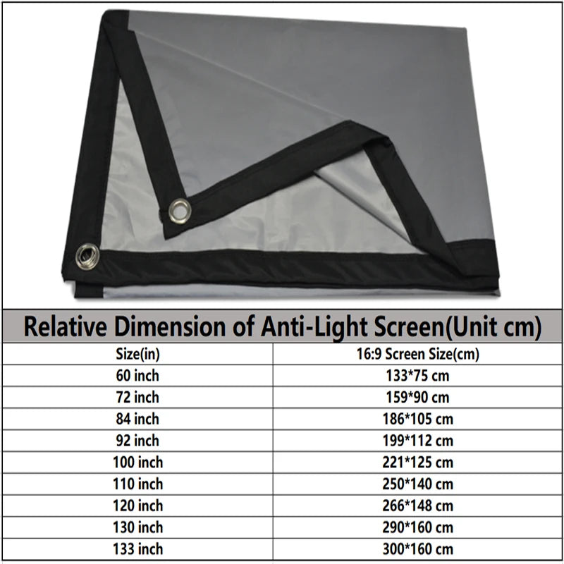 Home Outdoor Projector Screen 60" x 133"