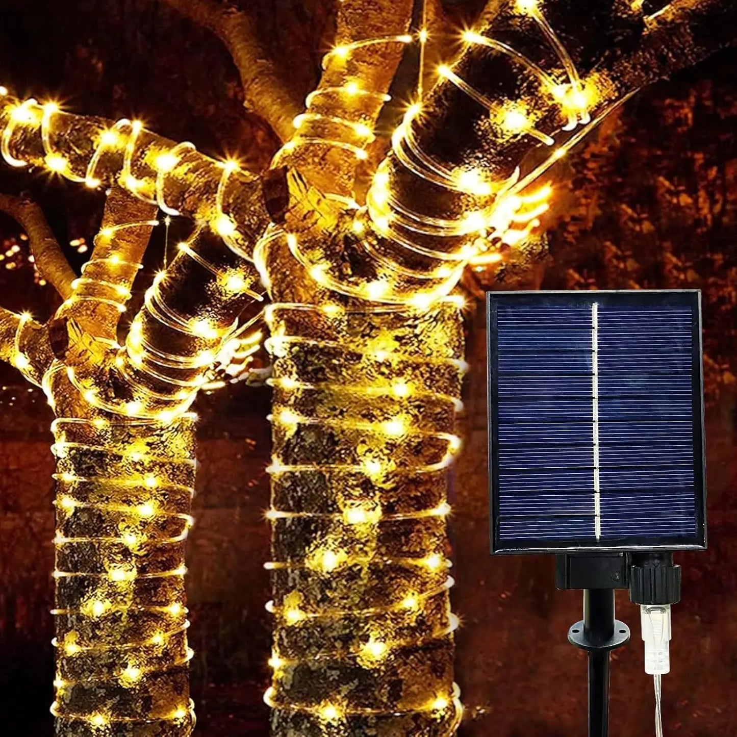 300 LED Solar Rope Lights Outdoor