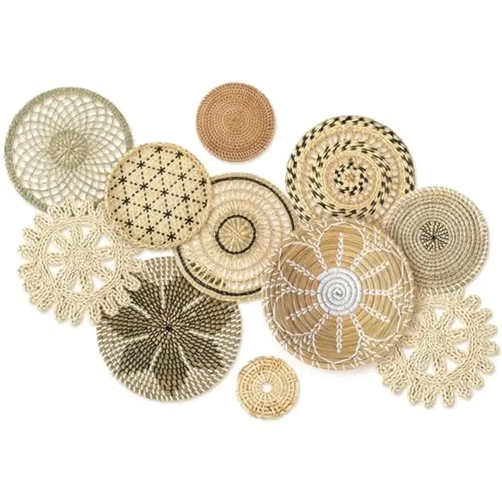 Boho Handmade Bulrush Wall Decor Set