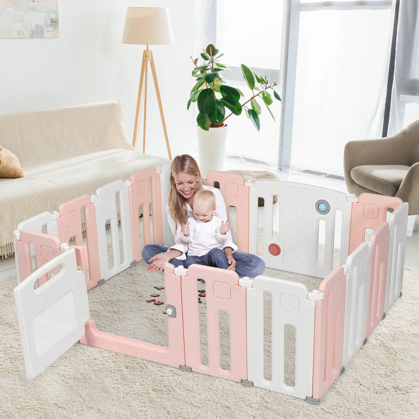Kids Safety Activity Play Center w/ Drawing Board - 16 panels