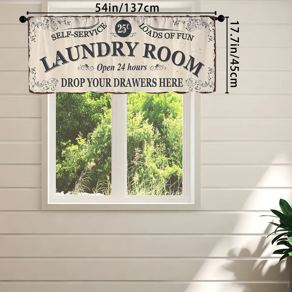 1PC Beige Kitchen Laundry Curtains