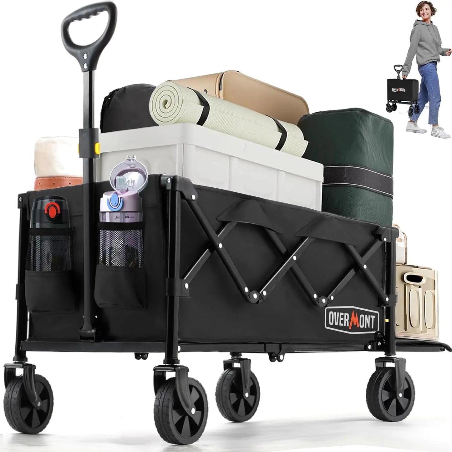 Collapsible Foldable Wagon Cart - 220lbs