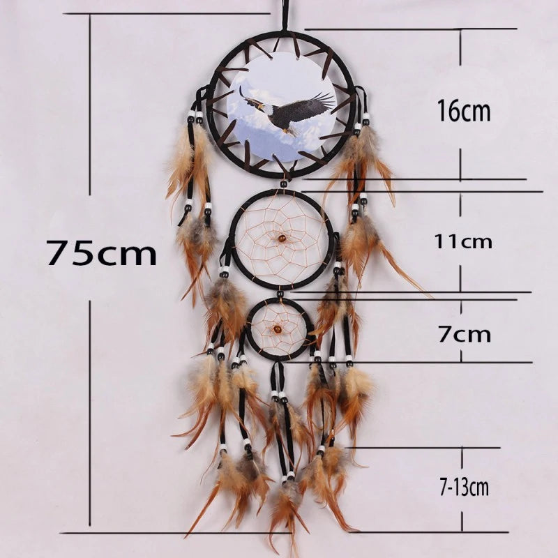 Handmade Dream Catcher with Brown Feathers