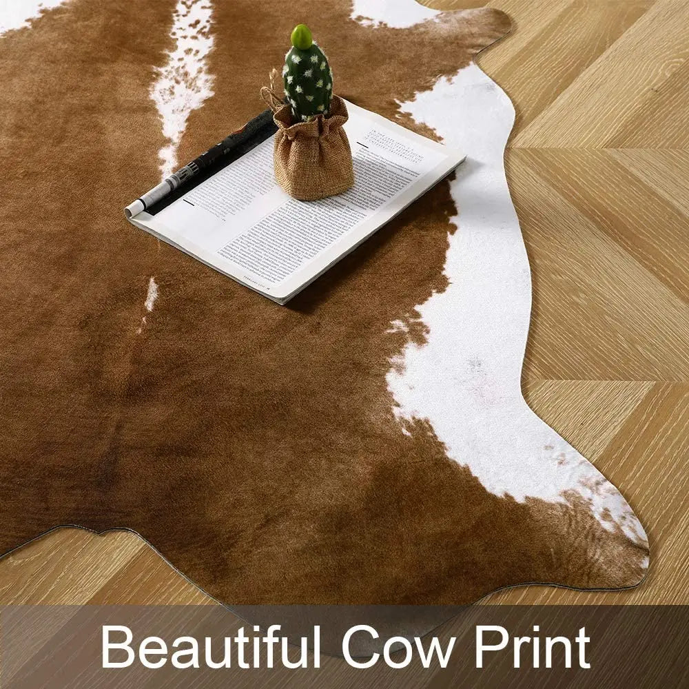 American style faux fur cowhide rug