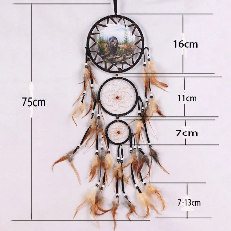 Handmade Dream Catcher with Brown Feathers