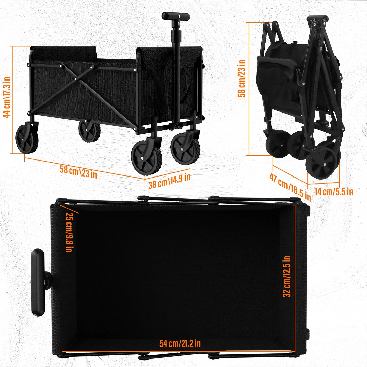 Small Outdoor Garden Folding Cart, Collapsible