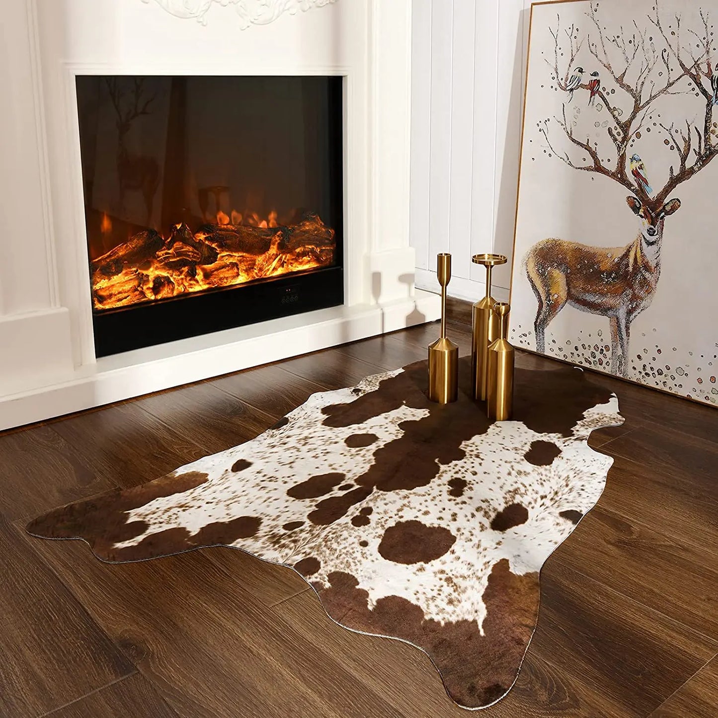 American style faux fur cowhide rug
