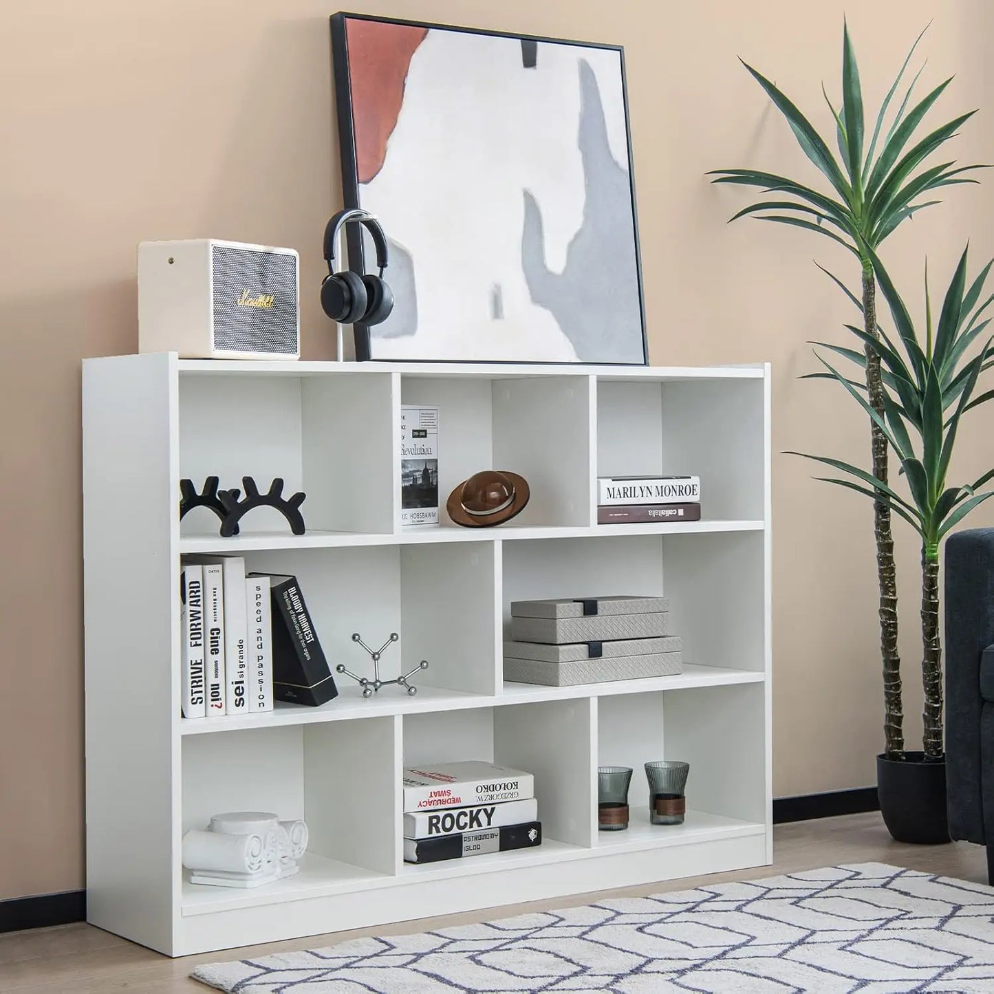 Freestanding 3-Tier Open Bookshelf