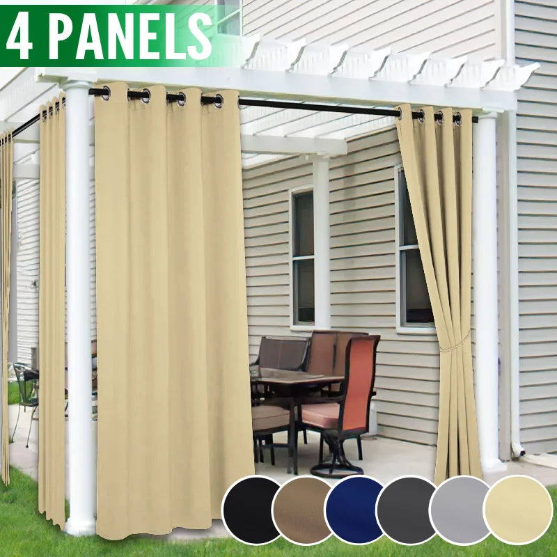 4 Panels Outdoor Curtains