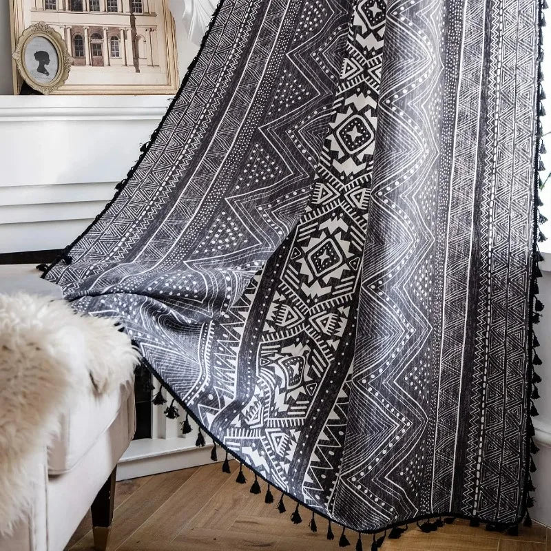Boho Curtains 2 Panels Geometric