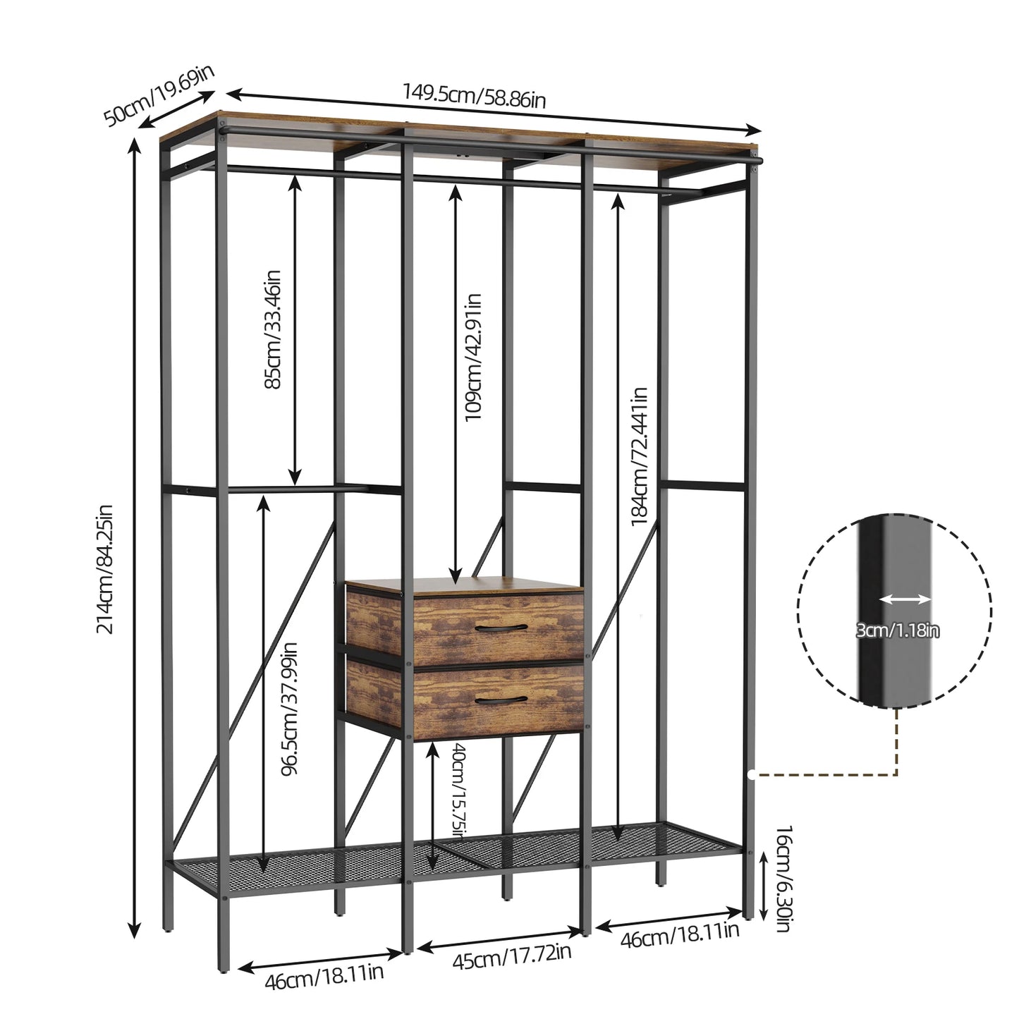 XXL Large Industrial Coat Rack