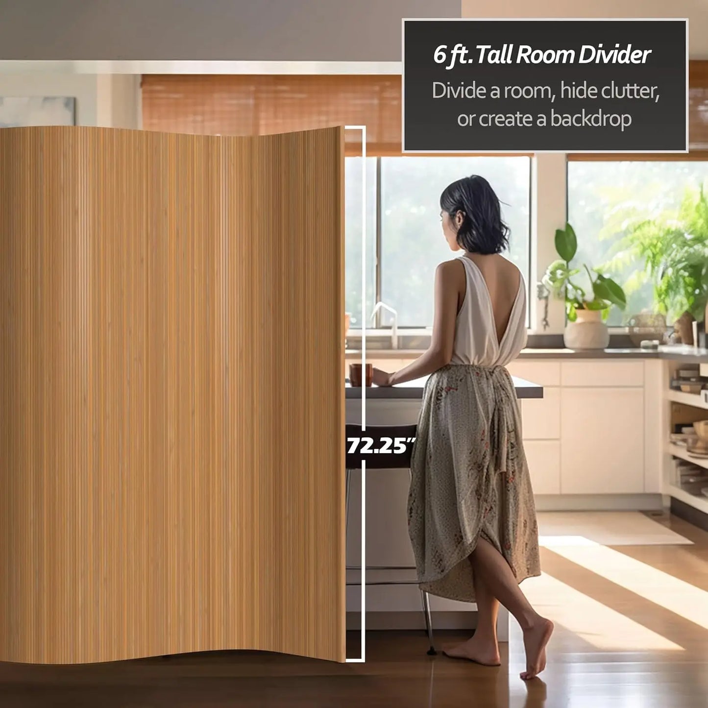 6 ft. Tall Bamboo Wave Screen