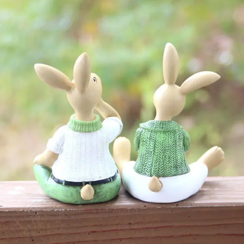 Rural Pastoral Easter Style Lovely Couples Double Rabbit