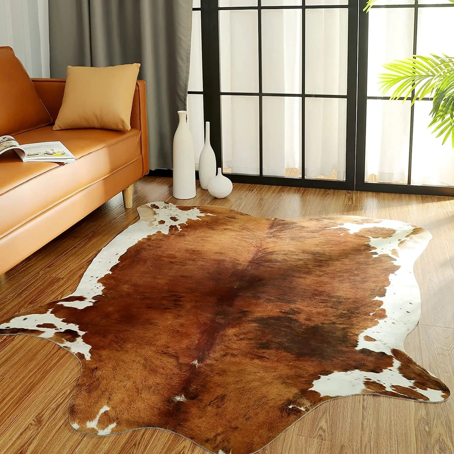 American style faux fur cowhide rug
