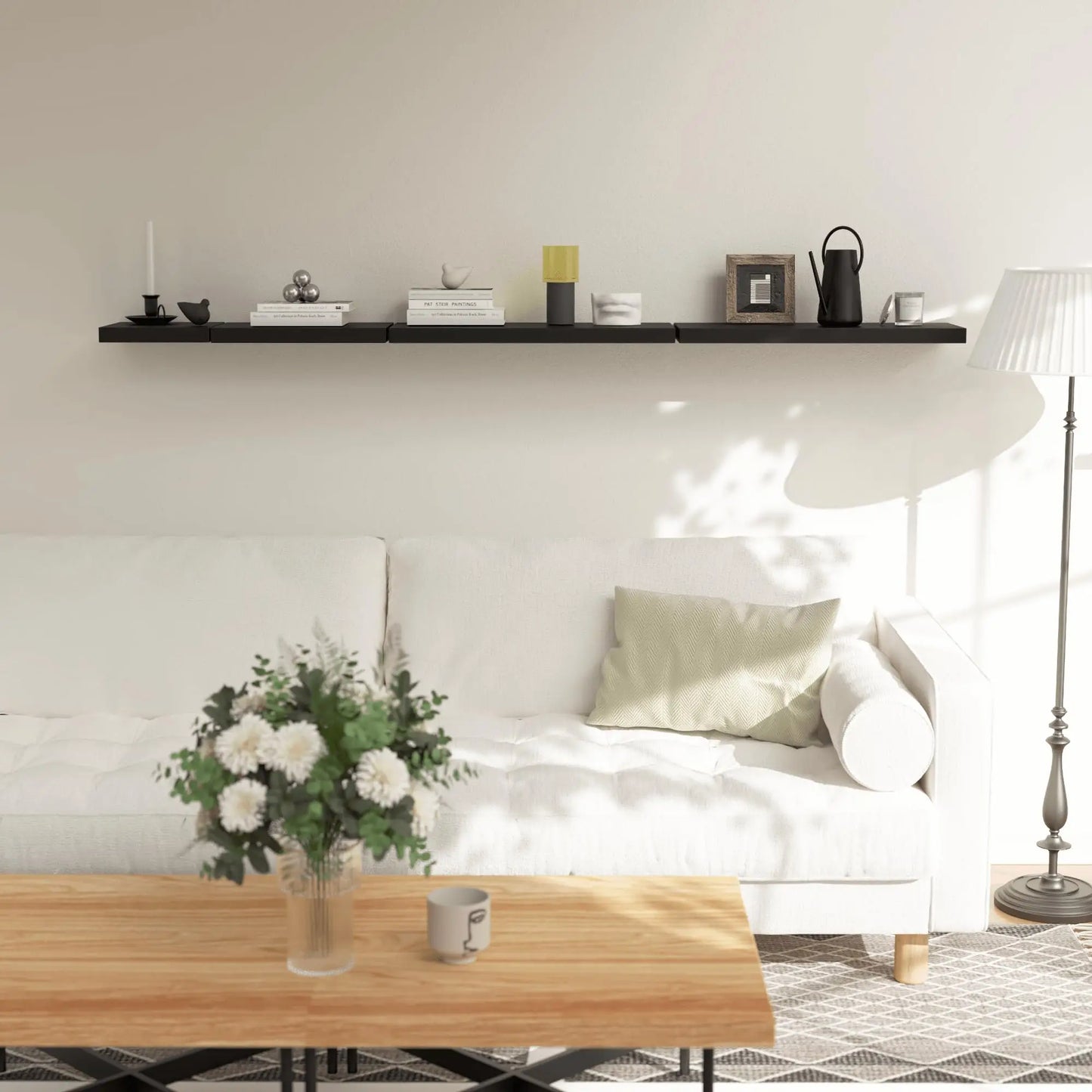 Set of 4 Floating Rustic Wall Shelves