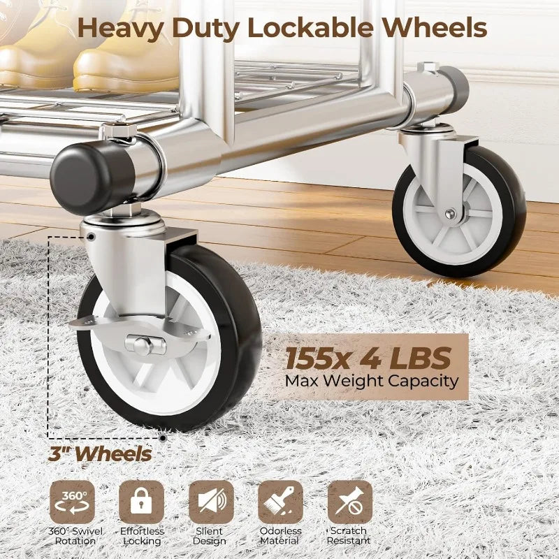 Heavy Duty Rolling Clothes Rack