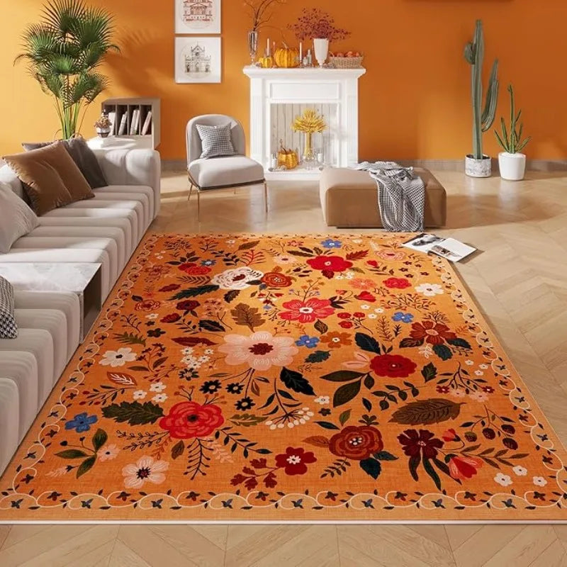 Boho Living Room Rug 5x7 Machine Washable Non-Slip