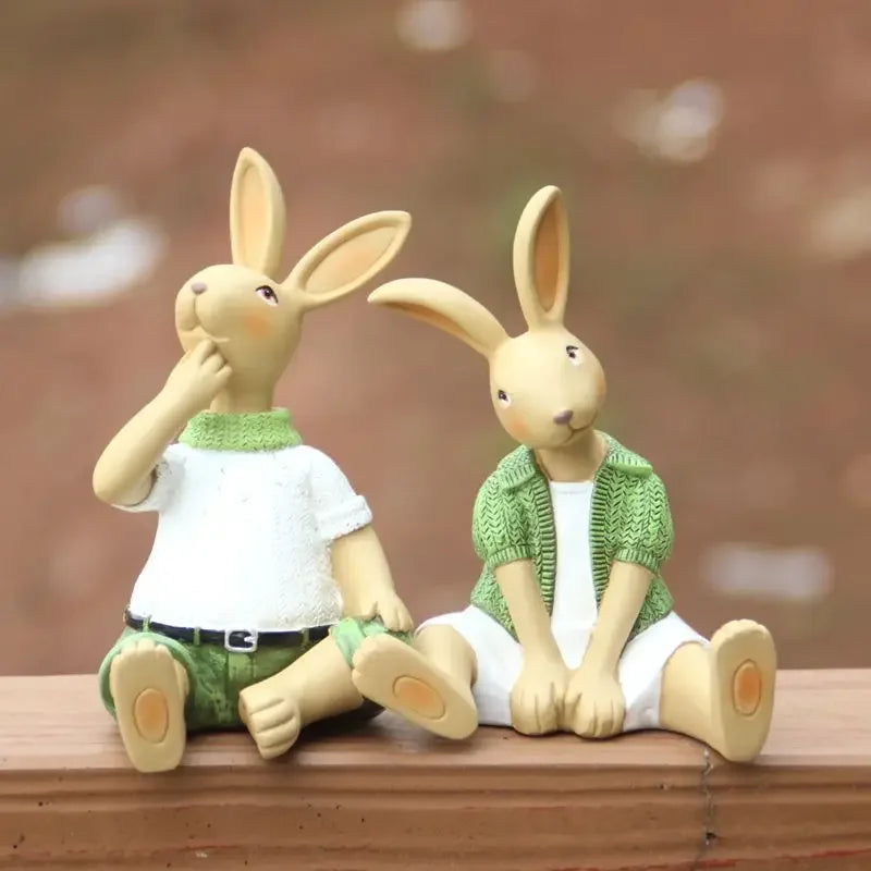 Rural Pastoral Easter Style Lovely Couples Double Rabbit